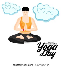 Vector illustration of a Background for International Yoga Day.