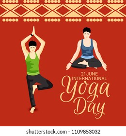 Vector illustration of a Background for International Yoga Day.