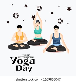 Vector illustration of a Background for International Yoga Day.