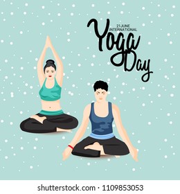 Vector illustration of a Background for International Yoga Day.