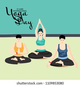 Vector illustration of a Background for International Yoga Day.