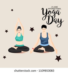 Vector illustration of a Background for International Yoga Day.