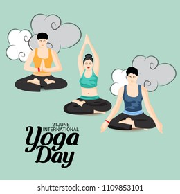 Vector illustration of a Background for International Yoga Day.