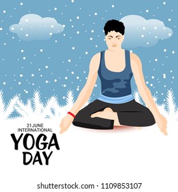 Vector illustration of a Background for International Yoga Day.
