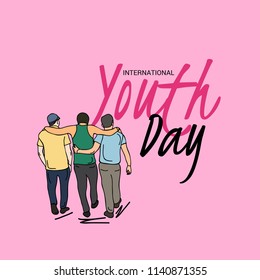 Vector illustration of a Background for International Youth Day.