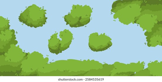 Vector illustration background of the Italian countryside. Hill landscape with pines and cypresses.