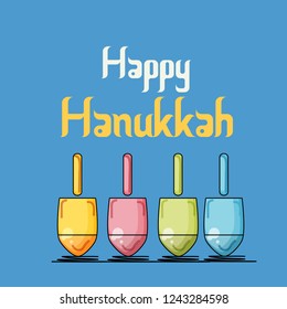 Vector illustration of a Background for Jewish Holiday Hanukkah with Menorah (traditional candelabra) and Burning Candles.