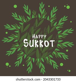 Vector illustration of a Background for Jewish holiday Happy Sukkot.