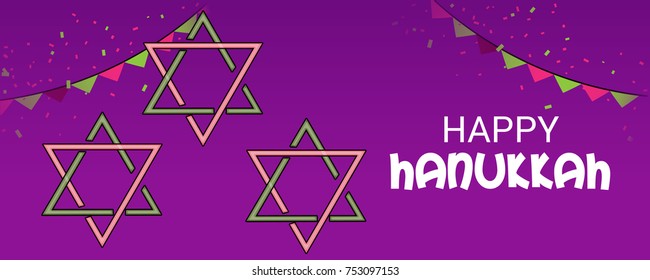 Vector illustration of a Background for Jewish Holiday Happy Hanukkah.