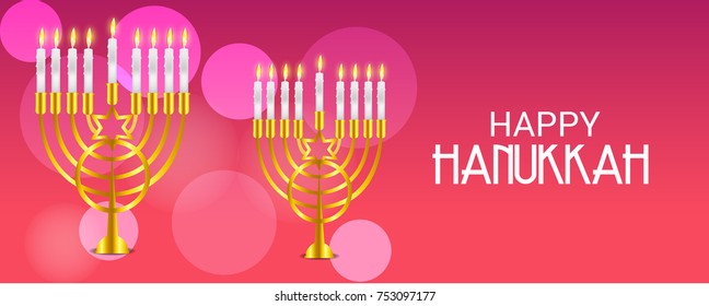 Vector illustration of a Background for Jewish Holiday Happy Hanukkah.