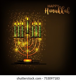 Vector illustration of a Background for Jewish Holiday Happy Hanukkah.