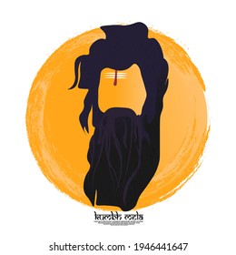Vector illustration of a Background for Kumbh Mela means Kumbh festival.