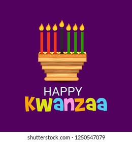 Vector illustration of a Background for Kwanzaa with traditional colored candles representing the Seven Principles.
