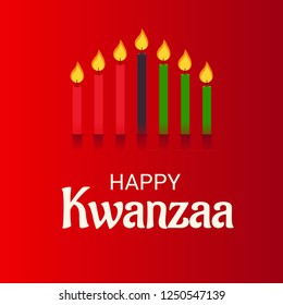 Vector illustration of a Background for Kwanzaa with traditional colored candles representing the Seven Principles.