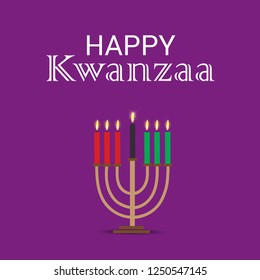 Vector illustration of a Background for Kwanzaa with traditional colored candles representing the Seven Principles.
