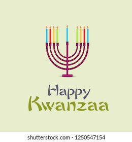 Vector illustration of a Background for Kwanzaa with traditional colored candles representing the Seven Principles.