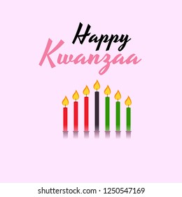 Vector illustration of a Background for Kwanzaa with traditional colored candles representing the Seven Principles.