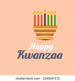 Vector illustration of a Background for Kwanzaa with traditional colored candles representing the Seven Principles.