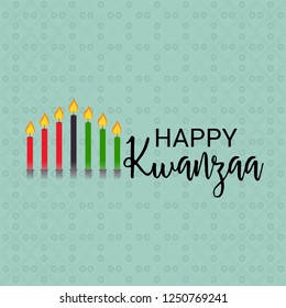 Vector illustration of a Background for Kwanzaa with Traditional Colored Candles Representing the Seven Principles.
