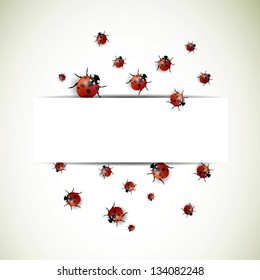 Vector Illustration of a Background with Ladybugs