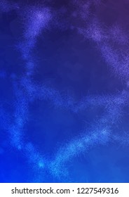 Vector illustration of a background with line, cloud and violet blue gradient. Design for intelligence technology. Glow abstract design. Wireframe geometry on dark blue field with broken line.