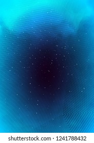 Vector illustration of a background with line, cloud and dark green gradient. Design for intelligence technology. Glow abstract design. Wireframe geometry on dark blue field with broken line.