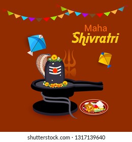 Vector illustration of a background for Lord Shiva, Indian God of Hindu for text Maha Shivratri .