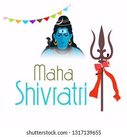 Vector illustration of a background for Lord Shiva, Indian God of Hindu for text Maha Shivratri .