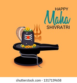 Vector illustration of a background for Lord Shiva, Indian God of Hindu for text Maha Shivratri .