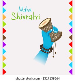 Vector illustration of a background for Lord Shiva, Indian God of Hindu for text Maha Shivratri .