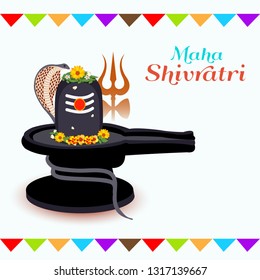 Vector illustration of a background for Lord Shiva, Indian God of Hindu for text Maha Shivratri .