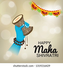 Vector illustration of a background for Lord Shiva, Indian God of Hindu for text Happy Maha Shivratri.