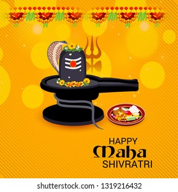 Vector illustration of a background for Lord Shiva, Indian God of Hindu for text Happy Maha Shivratri.