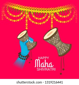 Vector illustration of a background for Lord Shiva, Indian God of Hindu for text Happy Maha Shivratri.