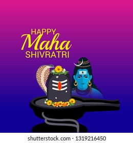 Vector illustration of a background for Lord Shiva, Indian God of Hindu for text Happy Maha Shivratri.