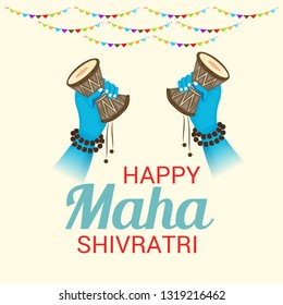 Vector illustration of a background for Lord Shiva, Indian God of Hindu for text Happy Maha Shivratri.