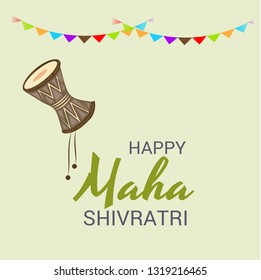 Vector illustration of a background for Lord Shiva, Indian God of Hindu for text Happy Maha Shivratri.