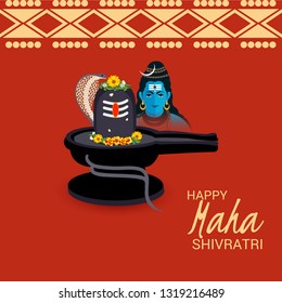 Vector illustration of a background for Lord Shiva, Indian God of Hindu for text Happy Maha Shivratri.