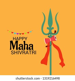 Vector illustration of a background for Lord Shiva, Indian God of Hindu for text Happy Maha Shivratri.