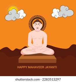 Vector illustration Of a Background  for Mahaveer Jayanti Celebration.