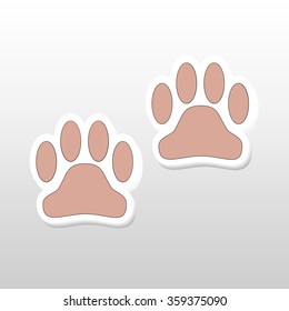 Vector illustration background of many paw