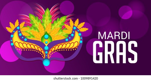 Vector illustration of a Background with a  Mask for Mardi Gras Carnival.