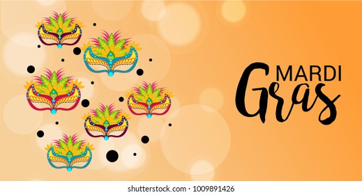 Vector illustration of a Background with a  Mask for Mardi Gras Carnival.