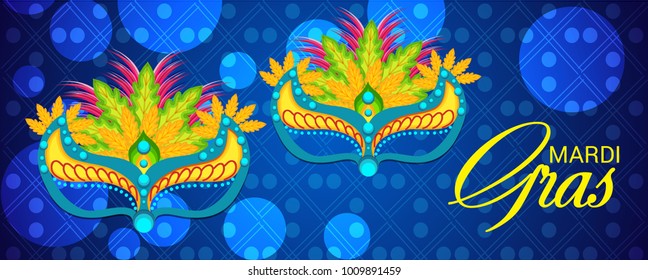 Vector illustration of a Background with a  Mask for Mardi Gras Carnival.