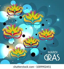 Vector illustration of a Background with a  Mask for Mardi Gras Carnival.