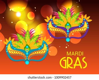 Vector illustration of a Background with a  Mask for Mardi Gras Carnival.