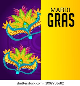Vector illustration of a Background with a  Mask for Mardi Gras Carnival.