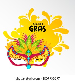 Vector illustration of a Background with a  Mask for Mardi Gras Carnival.