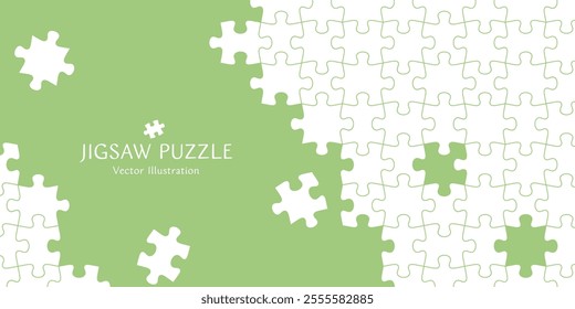 Vector illustration of background material of a jigsaw puzzle in the middle of being assembled