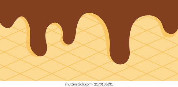 vector illustration background with melted chocolate
